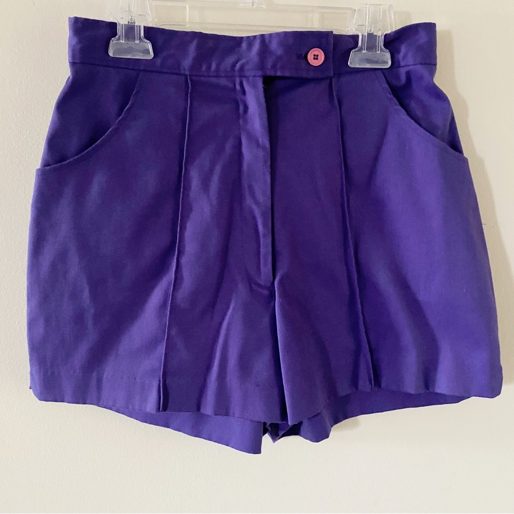 Vintage DeMura Purple Size 10 Poly Cotton Spandex Shorts 2" Inseam